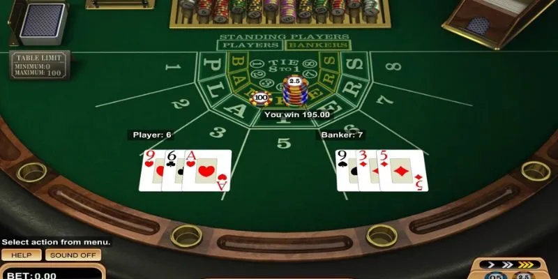 Thứ tự chia bài cho các thành viên trong baccarat game online SONCLUB 